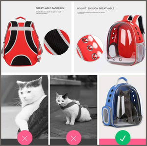 Pet Cat Dog Carrier Backpack Space Capsule Bubble Transparent Backpack Portable Travel Bag - 