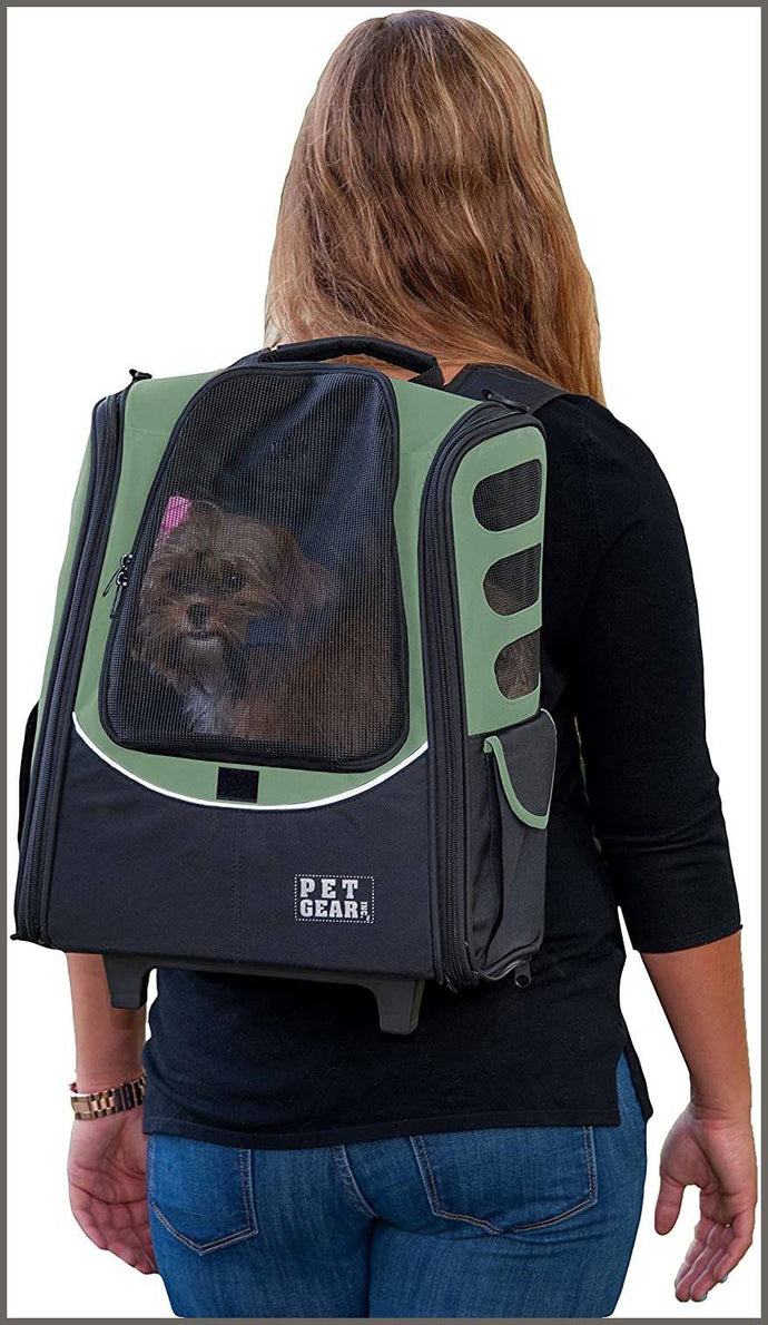 Pet Gear I-GO2 Roller Backpack, Travel Carrier, Car Seat for Cats/Dogs - 