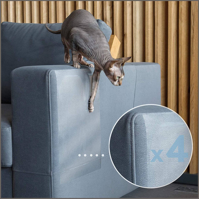 PETFECT Cat Proof Couch Protector & Scratching Furniture Guard w/Leather - 