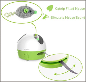 PETGEEK Automatic Cat Toys Interactive Electronic, Mouse Sound Play N Squeaky Cat Toy - 