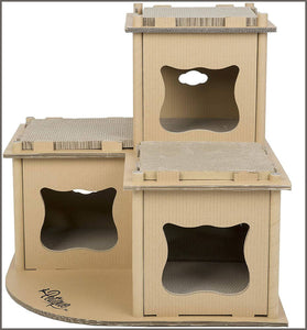 PETIQUE Feline Fortress Cat House, Kraft, One Size - 