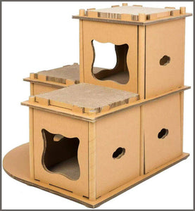 PETIQUE Feline Fortress Cat House, Kraft, One Size - 