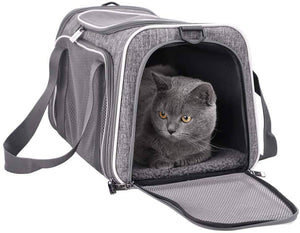 petisfam Top Load Cat Carrier for Medium Cats, Collapsible and Escape Proof - 