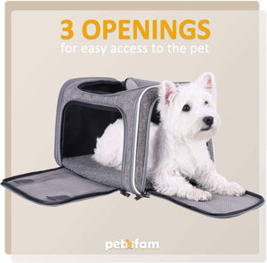 petisfam Top Load Cat Carrier for Medium Cats, Collapsible and Escape Proof - 