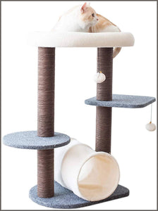 PetPals Cat Tree Cat Tower for Activity with Tunnel and Toy Ball - 