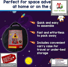 Load image into Gallery viewer, Playz 5-in-1 Rocket Ship Play Tent for Kids with Dart Board, Tic Tac Toe - 
