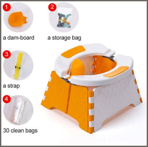 Portable Road Pot for Children Folding Baby Boy Toilet Happy Travel Car Potty Training Chair Seat - 