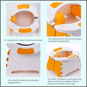 Portable Road Pot for Children Folding Baby Boy Toilet Happy Travel Car Potty Training Chair Seat - 