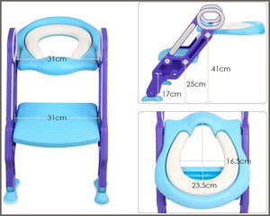 Potty Toilet Trainer Seat with Step Stool Ladder Adjustable Baby Toddler Kid Potty Toilet Seat - 