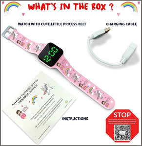 Potty Training Count Down Timer Watch with Lights and Music - Rechargeable, Princess Pink - 