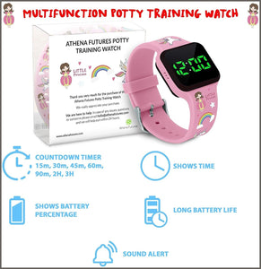 Potty Training Count Down Timer Watch with Lights and Music - Rechargeable, Princess Pink - 
