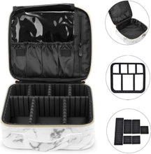 Load image into Gallery viewer, Professional Makeup Case for Make Up Artist Waterproof Makeup Bag Marble - 
