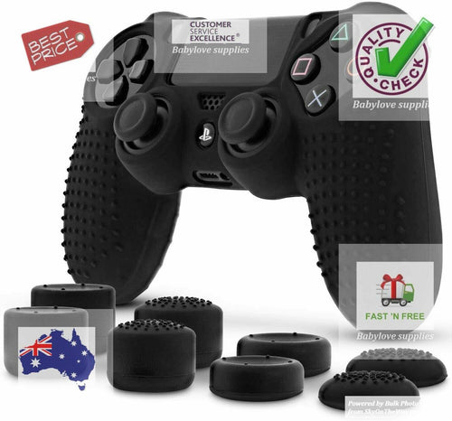 PS4 Controller Skin with 8 Thumb Grips  Anti-Slip Silicone Grip Cover UK STOCK - 