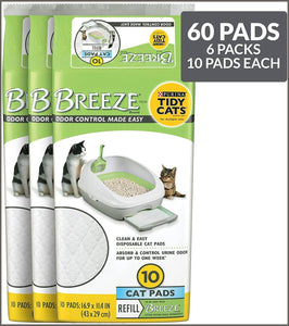 Purina Tidy Cats Cat Pads, Breeze Refill Pack - (6) 10 ct. Pouches, 1.12 lb. - 