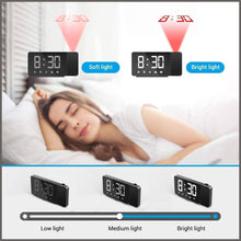 Load image into Gallery viewer, Quntis 360° Projection Alarm Clock Radio 6&quot; Large Digital LED Display - 
