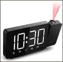 Load image into Gallery viewer, Quntis 360° Projection Alarm Clock Radio 6&quot; Large Digital LED Display - 
