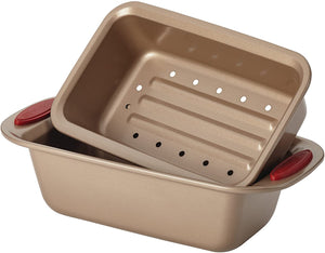 Rachael Ray 10-Piece Cucina Nonstick Bakeware Set, Latte Brown with Handle - 