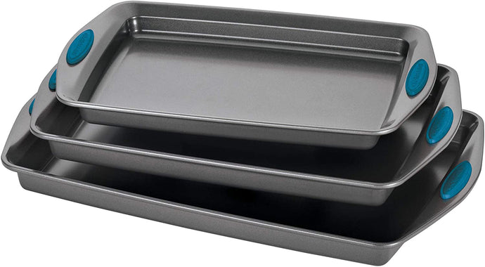 Rachael Ray 47425 Nonstick Bakeware Set with Grips, Nonstick Cookie Sheets - 