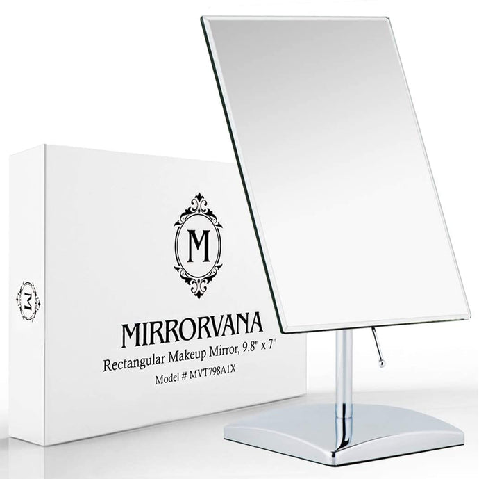 Rectangular Vanity Makeup Mirror Elegant Frameless Design for Bedroom Table - 