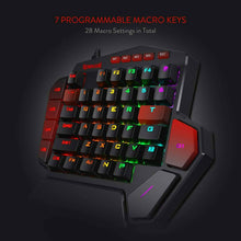 Load image into Gallery viewer, Redragon K585 DITI OneHanded RGB Mechanical Gaming Keyboard Blue Switch TYPE C - 

