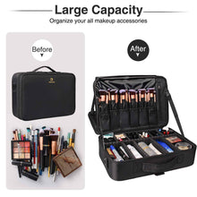 Load image into Gallery viewer, Relavel Makeup Train Case with Mirror 3 Layer Large Size Professional Cosmetic - 
