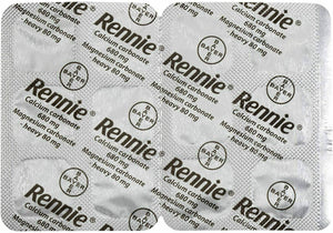 Rennie Indigestion Heartburn Relief Spearmint 96 Chewable - 