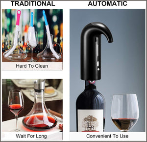 RICANK Electric Wine Aerator Pourer, Portable One-Touch Wine Decanter - 