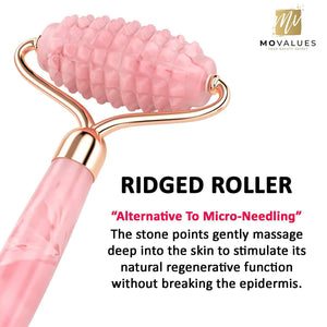 Rose Quartz Roller with Gua Sha Eye Roller set Jade Roller for Face Roller - 