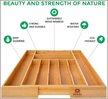 Load image into Gallery viewer, ROYAL CRAFT WOOD Bamboo Kitchen Drawer Organizer - 
