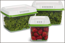 Load image into Gallery viewer, Rubbermaid FreshWorks Produce Saver Food Storage Containers, Set of 3 - 
