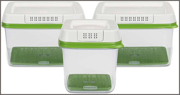 Rubbermaid FreshWorks Produce Saver Food Storage Containers, Set of 3 - 