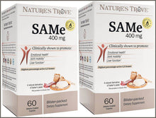 Load image into Gallery viewer, SAM-e 400mg 120 Enteric Coated Caplets (2 Boxes of 60) - Vegan, Kosher, Non-GMO, Soy Free, Gluten Free - 
