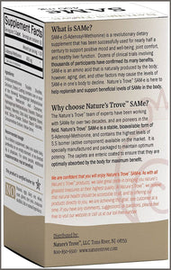 SAM-e 400mg 120 Enteric Coated Caplets (2 Boxes of 60) - Vegan, Kosher, Non-GMO, Soy Free, Gluten Free - 