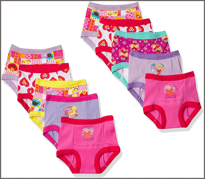 Sesame Street unisex baby Sesame Girls Potty Pant Multipacks and Toddler Training Underwear, - 