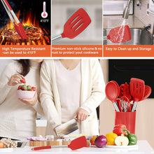 Load image into Gallery viewer, Silicone Cooking Utensil Set, AILUKI Kitchen Utensils 14 Pcs Cooking Utensils - 
