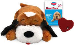 SmartPetLove Snuggle Puppy Behavioral Aid Toy, Brown and White - 