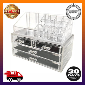 Sodynee Jewelry and Cosmetic Storage 2 Piece Acrylic Makeup Organizer - 