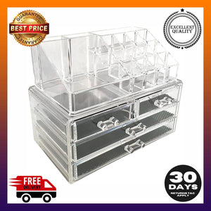 Sodynee Jewelry and Cosmetic Storage 2 Piece Acrylic Makeup Organizer - 