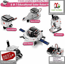 Load image into Gallery viewer, Solar Robot Toys 7 in 1 STEM Learning Kits Educational Space Moon Exploration - 
