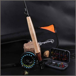 Sougayilang Saltwater Freshwater Fly Fishing Rod with Reel Combo Kit - 