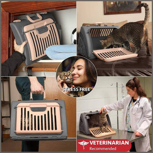 SportPet Designs Foldable Travel Cat Carrier with A Bed - 