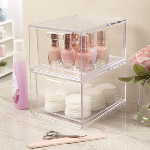 Stackable Cosmetic Storage and Makeup Palette Organizer Premium Quality 2-Pack - 