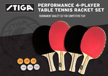 Load image into Gallery viewer, STIGA Performance 4-Player Table Tennis Racket Set - 
