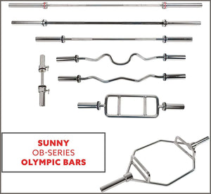 Sunny Health & Fitness OB-20 20" Olympic Single Dumbbell Handlebar with Ring Collars Medium - 