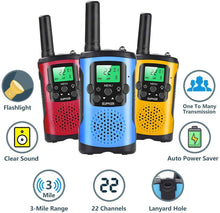 Load image into Gallery viewer, Supker Walkie Talkies for Kids 3Pack, 22 Channels 2 Way Radio Toy - 
