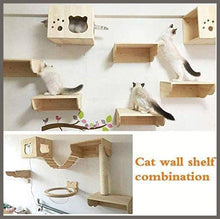 Load image into Gallery viewer, Tardo Cat Wall Shelf Set Cat Hammock Cat Perch Wooden Bed - 
