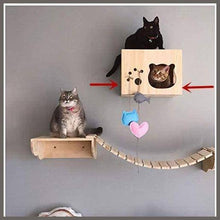 Load image into Gallery viewer, Tardo Cat Wall Shelf Set Cat Hammock Cat Perch Wooden Bed - 
