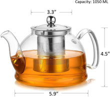 Load image into Gallery viewer, Teapot with  Premium grade Stainless Steel Infuser Lid Stove Safe 1050ML - 
