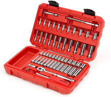 Load image into Gallery viewer, TEKTON 1/4 Inch Drive 6-Point Socket &amp; Ratchet Set, 55-Piece (5/32-9/16 in - 
