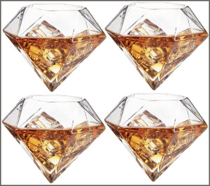 The Wine Savant Diamond Whiskey Decanter l With 2 Diamond Glasses - 